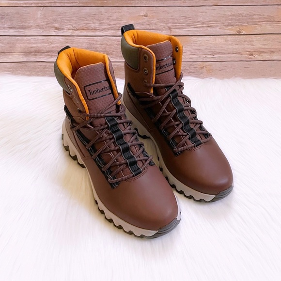 Timberland Men’s TBL Edge Waterproof Brown Boots - Picture 2 of 8